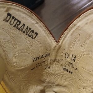 Durango Cream Leather Boots Size 9